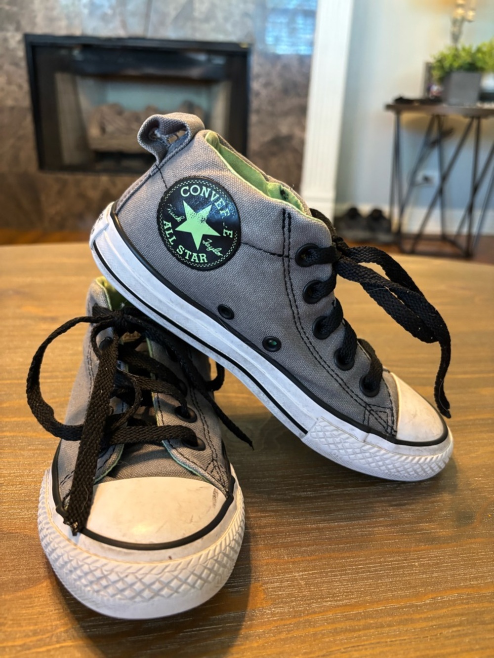 Gray Converse High Top Sneakers Size 13